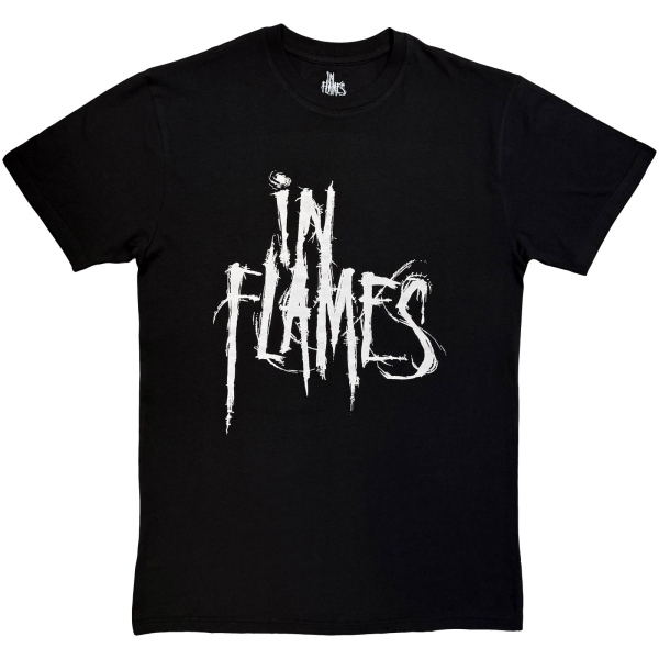 In Flames - Logo Mono Uni Bl T-Shirt in the group MERCHANDISE / T-shirt / Kommande / Hårdrock at Bengans Skivbutik AB (5680755r)