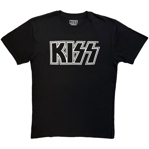 Kiss - Logo Mono Uni Bl T-Shirt in the group OTHER / Kommande - alla format at Bengans Skivbutik AB (5680757r)