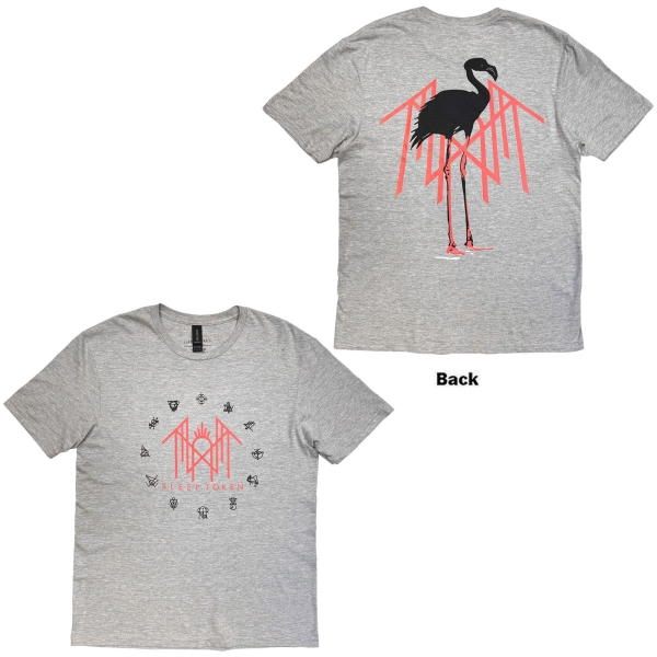 Sleep Token - Flamingo Pink Logo Uni Grey T-Shirt in the group MERCHANDISE / T-shirt / Kommande / Hårdrock at Bengans Skivbutik AB (5680792r)