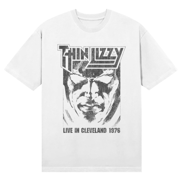 Thin Lizzy - Jailbreak Live In Cleveland 76 Uni Wht T-Shirt in the group MERCHANDISE / T-shirt / Kommande / Hårdrock at Bengans Skivbutik AB (5680798r)