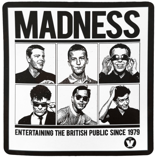 Madness - Entertaining Since 1979 Sticker in the group MERCHANDISE / Merch / Kommande / Pop-Rock at Bengans Skivbutik AB (5680998)