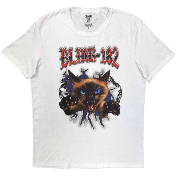Blink-182 - Cheshire Cat Uni Wht T-Shirt in the group MERCHANDISE / T-shirt / Kommande / at Bengans Skivbutik AB (5681148r)