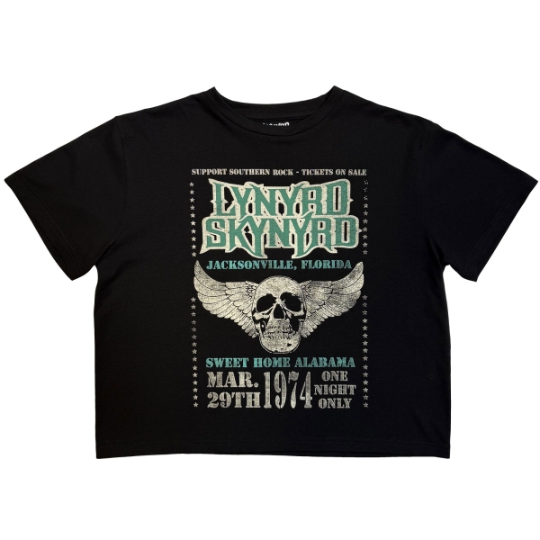 Lynyrd Skynyrd - Winged Skull Lady Bl Crop Top in the group MERCHANDISE / T-shirt / Kommande / Pop-Rock at Bengans Skivbutik AB (5681168r)