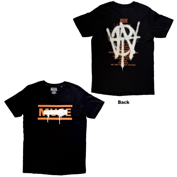 Muse - Grafitti Tracklist Uni Bl T-Shirt in the group MERCHANDISE / T-shirt / Kommande / Pop-Rock at Bengans Skivbutik AB (5681175r)