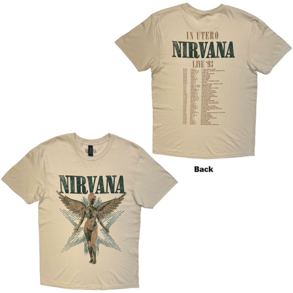 Nirvana - Angel Vintage Uni Sand T-Shirt in the group MERCHANDISE / T-shirt / Kommande / Pop-Rock at Bengans Skivbutik AB (5681180r)