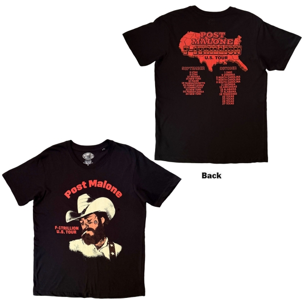 Post Malone - U.S. Tour Uni Bl T-Shirt in the group MERCHANDISE / T-shirt / Kommande / RnB-Soul at Bengans Skivbutik AB (5681183r)
