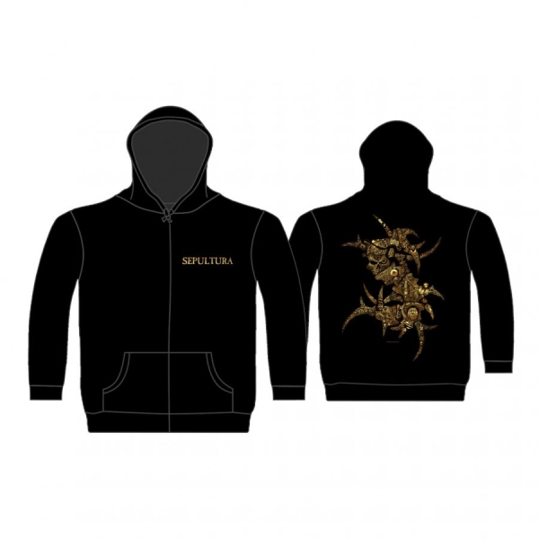 Sepultura - Zip Hood - Discography (L) in the group MERCHANDISE / Hoodies / Kommande / Hårdrock at Bengans Skivbutik AB (5682318)