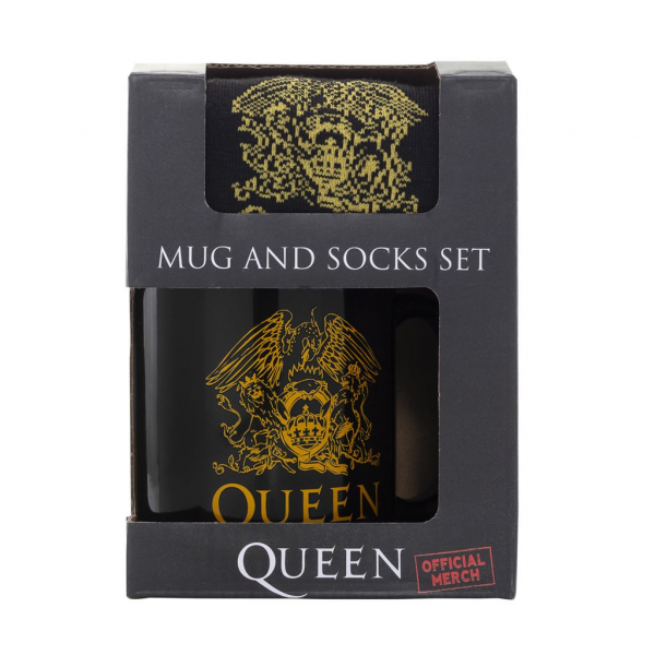 Queen - Logo Mug & Sock Set in the group MERCHANDISE / Merch / Pop-Rock at Bengans Skivbutik AB (5683289)