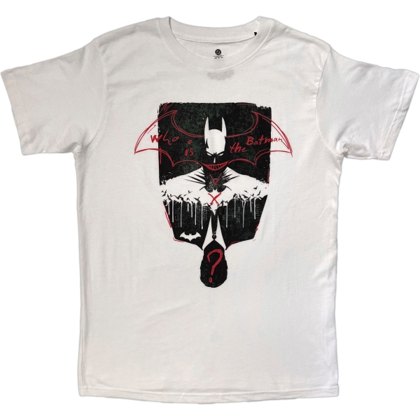 Batman - Who Is The Batman? Uni Wht T-Shirt in the group MERCH / Clothing / T-shirts at Bengans Skivbutik AB (5685405r)