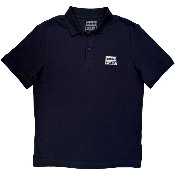 Oasis - Live '25 Lockup Uni Navy Polo Piké in the group MERCH / Clothing / Shirts & polos at Bengans Skivbutik AB (5685481r)