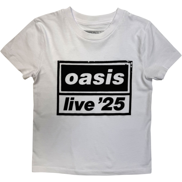 Oasis - Live '25 Distressed Lockup Boys Wht T-Shirt in the group MERCH / Clothing / Kids' clothing at Bengans Skivbutik AB (5685495r)