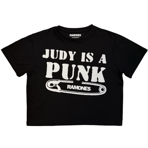 Ramones - Judy Is A Punk Lady Bl Crop Top in the group MERCH / Clothing / T-shirts at Bengans Skivbutik AB (5685513r)