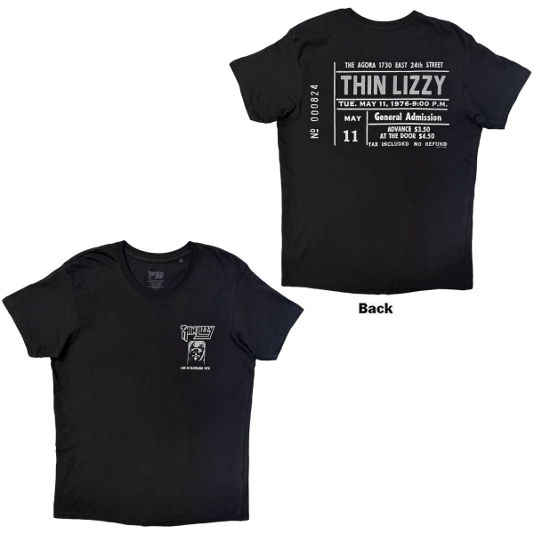 Thin Lizzy - Cleveland 76 Ticket Uni Bl T-Shirt in the group MERCH / Clothing / T-shirts at Bengans Skivbutik AB (5685532r)