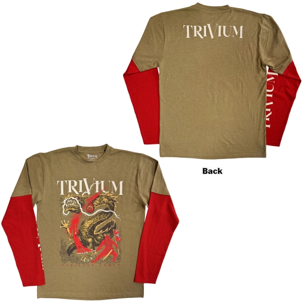 Trivium - Kirisute Gomen Uni Green/Red Layered Longsleeve in the group MERCH / Clothing / Long sleeves & jerseys at Bengans Skivbutik AB (5685533r)