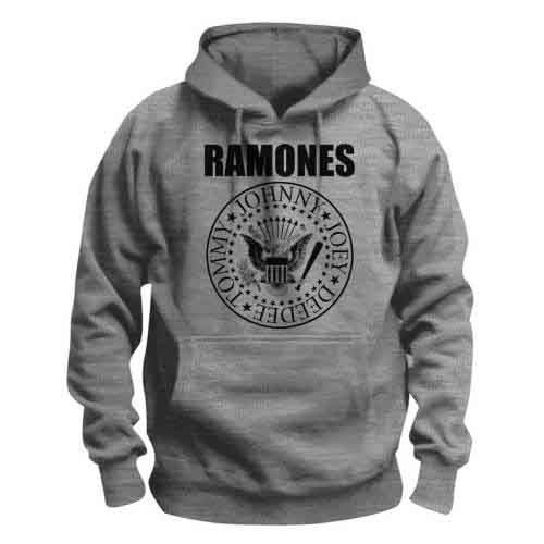 Ramones - Presidential Seal Uni Grey Hoodie in the group MERCHANDISE / Hoodies / Punk at Bengans Skivbutik AB (5691800)