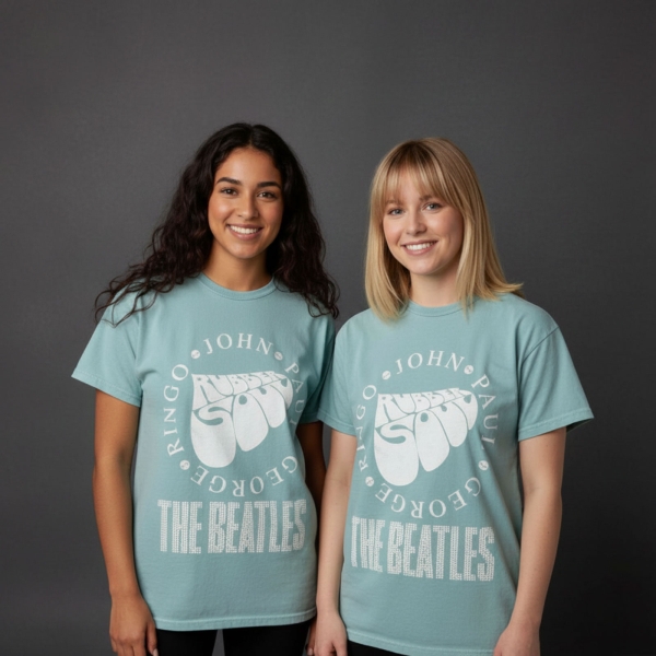 The Beatles - Rubber Soul Circle Unplugged Lady Blue T-Shirt in the group MERCHANDISE / T-shirt / Nyheter / Pop-Rock at Bengans Skivbutik AB (5692976r)