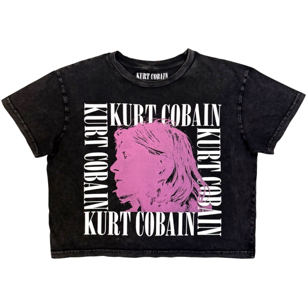 Kurt Cobain - Head Shot Frame Stone Wash Lady Char Crop Top in the group MERCHANDISE / T-shirt / Nyheter / Pop-Rock at Bengans Skivbutik AB (5692998r)