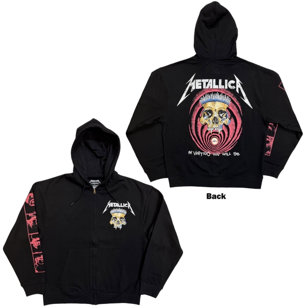Metallica - In Vertigo Uni Bl Zip Hoodie in the group MERCHANDISE / Hoodies / Nyheter / Hårdrock at Bengans Skivbutik AB (5693004r)