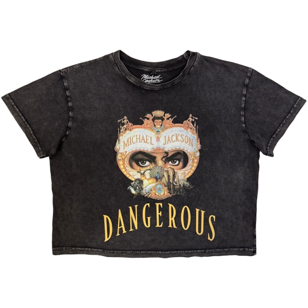 Michael Jackson - Dangerous Stone Wash Lady Char Crop Top in the group MERCHANDISE / T-shirt / Nyheter / Pop-Rock at Bengans Skivbutik AB (5693006r)