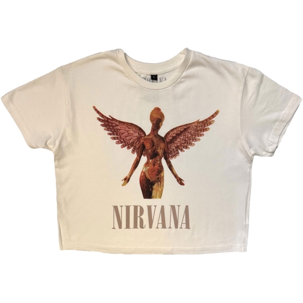 Nirvana - In Utero Stone Wash Lady Wht Crop Top in the group MERCHANDISE / T-shirt / Nyheter / Pop-Rock at Bengans Skivbutik AB (5693012r)