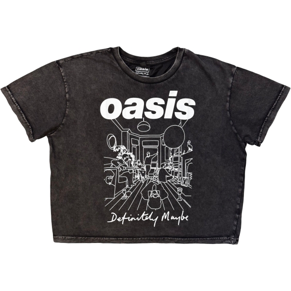 Oasis - Dm Line Drawing Stone Wash Lady Char Crop Top in the group MERCHANDISE / T-shirt / Nyheter / Pop-Rock at Bengans Skivbutik AB (5693014r)