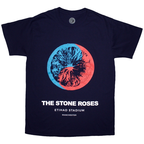 The Stone Roses - Etihad Uni Navy T-Shirt in the group MERCHANDISE / T-shirt / Nyheter / Pop-Rock at Bengans Skivbutik AB (5693029r)