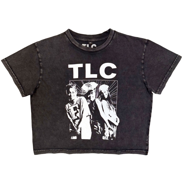 Tlc - Mono Group Photo Stone Wash Lady Char Crop Top in the group MERCHANDISE / T-shirt / Nyheter / RnB-Soul at Bengans Skivbutik AB (5693030r)