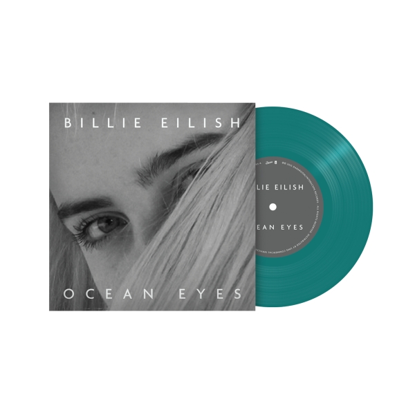 Billie Eilish - Ocean Eyes (Translucent Turquoise Vinyl/Single) in the group VINYL / Pop-Rock at Bengans Skivbutik AB (5693821)
