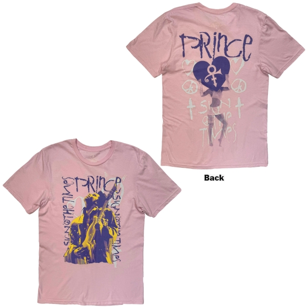 Prince - Sign Of The Times Guitar Uni Pink T-Shirt in the group MERCHANDISE / T-shirt / Nyheter / RnB-Soul at Bengans Skivbutik AB (5695041r)