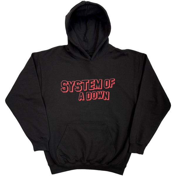 System Of A Down - Red Text Logo Uni Bl Hoodie in the group MERCHANDISE / Hoodies / Nyheter / Hårdrock at Bengans Skivbutik AB (5695047r)