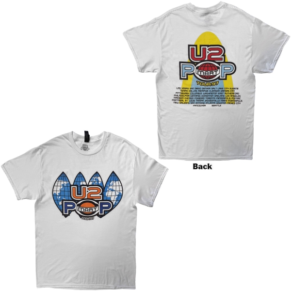 U2 - Popmart Us Tour 97 Uni Wht T-Shirt in the group MERCHANDISE / T-shirt / Nyheter / Pop-Rock at Bengans Skivbutik AB (5695053r)