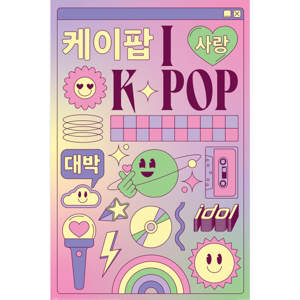 K-Pop - I Love K-Pop (Icons) Maxi 91,5 X 61 Cm in the group MERCHANDISE / Poster / K-Pop at Bengans Skivbutik AB (5696562)
