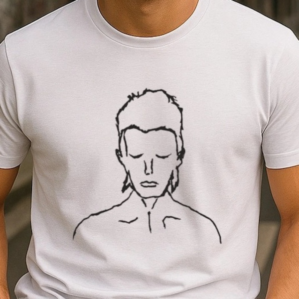 David Bowie - Line Art Portrait T-Shirt in the group MERCHANDISE / T-shirt / Nyheter / Pop-Rock at Bengans Skivbutik AB (5697590r)