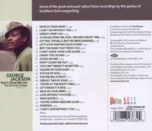 Jackson George - Don't Count Me Out: The Fame Record in the group CD / Pop-Rock,RnB-Soul at Bengans Skivbutik AB (685350)