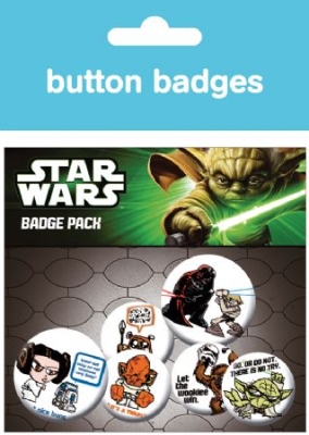 STAR WARS - Characters button badges 6 st in the group Julspecial19 at Bengans Skivbutik AB (927233)