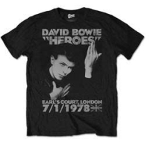 David Bowie - Heroes Court Mens Black T-shirt