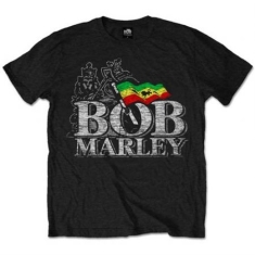 Bob Marley - T-shirt Distressed Logo