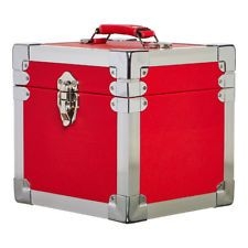 Vinyl Storage - 7 Inch 50 Record Carry Case - RED