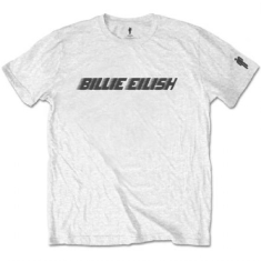 Billie Eilish -  Billie Eilish Unisex Tee: Black Racer Logo (Sleeve Print) (XXL)