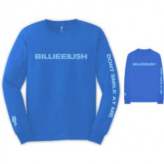 Billie Eilish -  Billie Eilish Unisex Long Sleeved Tee: Smile (Back & Arm Print) (M)