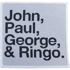 The beatles - STANDARD PATCH: JOHN, PAUL, GEORGE, RINGO BLACK ON WHITE
