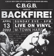 Backfire! - Live At Cbgbs (Clear/Black Splatter