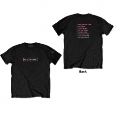 BlackPink -  Unisex T-Shirt: The Album Track list (Back Print) (XL)