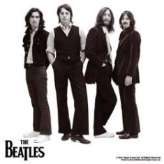 The Beatles - Beatles On White Photo Individual Cork C