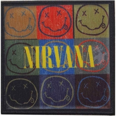 Nirvana - Distressed Smiley Blocks Printed Patch