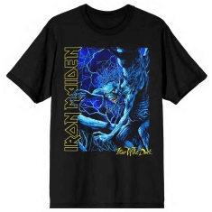 Iron Maiden - Unisex T-Shirt: Fear of the Dark Blue Tone Eddie Vertical Logo (Medi