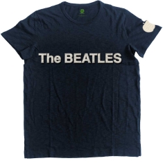 The Beatles - Logo & Apple App Slub Uni Navy   