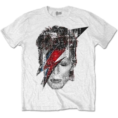 David Bowie - Halftone Flash Face Uni Wht   