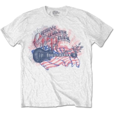 Creedence Clearwater Revival - Guitar & Flag Uni Wht   