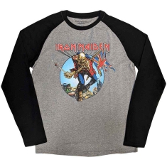 Iron Maiden - Trooper Burst Uni Grey/Bl Raglan: 